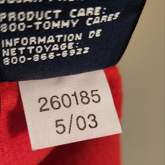 VINTAGE TOMMY HILFIGER Men's Long Sleeve Fleece Pullover Jacket Size L Red NWT - Picture 10 of 11